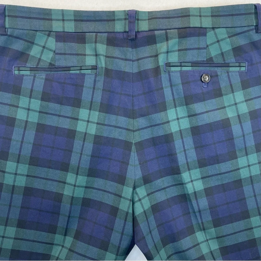 Vineyard Vines Breaker Pants Men's 35x32 (36x32) Green Plaid Pockets Golf - Picture 5 of 12